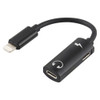 2 in 1 8 Pin Male to Dual 8 Pin Female Charging and Listening to Music Audio Earphone Adapter for iPhone 12 (Black)