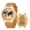 MUJUZE MU-1004 World Map Pattern Dial Lettering Wooden Watch(Dad To Son 2)