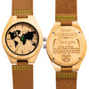 MUJUZE MU-1004 World Map Pattern Dial Lettering Wooden Watch(For Husband 1)