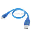 USB 2.0 to Micro USB Male Adapter Cable for Galaxy S IV / i9500 / S III / i9300 /Note II / N7100 / i9220 / i9100 / i9082 / Nokia / LG / BlackBerry / HTC One X /Amazon Kindle / Sony Xperia etc, Length: 30cm(Blue)