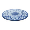 Round Lotus Car Mat (Colour: Blue)