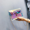 Women Shoulder Bag Fashion Laser Transparent Crossbody Bags Messenger Shoulder Beach Bag(Pink)