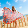 Summer Cotton and Linen Ethnic Travel Silk Scarf Sunscreen Big Shawl Ladies Beach Towel, Size:180 x 100cm(Flower World)