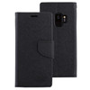 GOOSPERY FANCY DIARY for Galaxy S9 Cross Texture Horizontal Flip Leather Case with Card Slots & Wallet & Holder(Black)