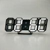 6609 3D Stereo LED Alarm Clock Living Room 3D Wall Clock, Colour: Black Frame White Light