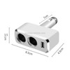 SHUNWEI SD-1909 80W 0.8A Car 2 in 1 USB Charger 90 Degree Free Rotation Cigarette Lighter (White)