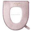 Household Winter Toilet Seat Cover Plus Velvet Warm Zipper Toilet Seat Cushion(Pink)