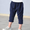Summer Children Thin Cotton Linen Lanterns Ankle-length Pants, Size:130cm(Navy)
