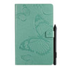 For Galaxy Tab A 10.1 (2019) Pressed Printing Butterfly Pattern Horizontal Flip PU Leather Case with Holder & Card Slots & Wallet & Pen Slot(Green)