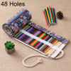 48 Slots Ethnic Print Pen Bag Canvas Pencil Wrap Curtain Roll Up Pencil Case Stationery Pouch