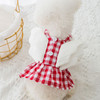 Wings Plaid Skirt Pet Clothes Dog ??Cat Skirt, Size: L(Red)