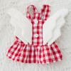 Wings Plaid Skirt Pet Clothes Dog ??Cat Skirt, Size: L(Red)