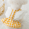 Wings Plaid Skirt Pet Clothes Dog ??Cat Skirt, Size: S(Yellow)