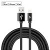 YF-MX04 3m 2.4A MFI Certificated 8 Pin to USB Nylon Weave Style Data Sync Charging Cable For iPhone 11 Pro Max / iPhone 11 Pro / iPhone 11 / iPhone XR / iPhone XS MAX / iPhone X & XS / iPhone 8 & 8 Plus / iPhone 7 & 7 Plus (Black)
