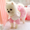 Dog Clothes Cat Small Dog Pet Flower Skirt, Size: M(Ladybird Pink Grid)