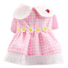 Dog Clothes Cat Small Dog Pet Flower Skirt, Size: XL(Ladybird Pink Grid)