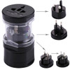 All in 1 EU + AU + UK + US Plug Travel Universal Adaptor(Black)