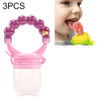 3 PCS Baby Nipple Fresh Food Fruit Milk Feeding Bottles Learn Feeding Drinking Handle Teething Pacifier with Bell, Size:S(Purple)