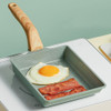 Tamagoyaki Mini Nonstick Pan Flat-Bottomed Breakfast Pan, Style:Square(Green )