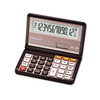 OSALO OS-777VC Portable 12 Digits Flip Folding Check Calculator Solar Energy Dual Power Calculator(Coffee)