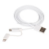 1m MFI 2 in 1 8 pin + Micro USB 2.0 Male to USB Data Sync Charging Cable, For iPhone 6 Plus & 6s Plus / iPhone 5 & 5S & 5C / iPad Air /  iPad mini, All Micro USB Tab PC / Mobile Phone(White)
