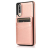 For Huawei P30 Solid Color PC + TPU Protective Case with Holder & Card Slots(Rose Gold)