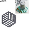 4 PCS Geometry Felt Household Tableware Dish Insulation Mat Cup Absorbent Pad, Color:Dark gray (bar)