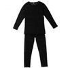 Men and Women Charging Heating Cold-proof Thermal Underwear Set (Color:Black Size:M)