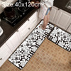 Geometric Lattice Carpet Kitchen Bath Antiskid Mat, Size:40x120cm(Black White Flower)