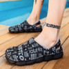 Spring And Summer Men EVA Casual Breathable Sandals Letter Beach Shoes Slippers, Size: 40(Black)