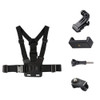 Adjustable Body Mount Belt Chest Strap with Phone Clamp & S-type Adapter & J Hook Mount & Long Screw for GoPro HERO9 Black /8 /7 /6 /5, Xiaoyi and Other Action Cameras, Smarphones (Black)