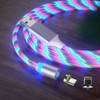 2 in 1 USB to 8 Pin + Micro USB Magnetic Suction Colorful Streamer Mobile Phone Charging Cable, Length: 1m(Color Light)