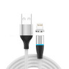 3A USB to 8 Pin Fast Charging + 480Mbps Data Transmission Mobile Phone Magnetic Suction Fast Charging Data Cable, Cable Length: 2m(Silver)