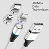 3 in 1 3A USB to 8 Pin + Micro USB + USB-C / Type-C Fast Charging + 480Mbps Data Transmission Mobile Phone Magnetic Suction Fast Charging Data Cable, Cable Length: 1m(Silver)