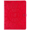 For iPad Pro 12.9 (2020) & Pro 12.9 (2018) Pressed Printing Sunflower Pattern Horizontal Flip PU Leather Case with Holder & Card Slots & Wallet(Red)