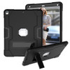 For iPad 10.5 Contrast Color Silicone + PC Combination Case with Holder(Black )