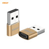 ENKAY ENK-AT105 USB Male to USB-C / Type-C Female Aluminium Alloy Adapter Converter, Support Quick Charging & Data Transmission(Gold)