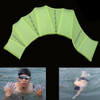 Silicone Swimming Web Fins Hand Flippers Training Gloves, L(Green)