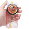 2 in 1 Compass with Map Measuring Ruler Lanyard Emergency Survival Tool(Transparent)