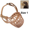 High Quality Adjustable PU Leather Basket Cage Muzzle for Pet Dog Fashion Muzzle Size #1