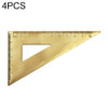 4 PCS Brass Retro Drawing Ruler Measuring Tools, Model: 0-10cm Right Angle Triangle Ruler
