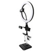 Telescopic Adjustment Live Frame Desktop Tablet Mobile Phone Bracket, Specification: K07 Three-seat With Fill Light  (Black)