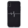 For iPhone XS Max Shockproof Stick Figure Pattern Soft TPU Protective Case(Heart Rate)