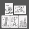 10 PCS 2 London Bridge Construction Series Painting Template Theme City A4 Label Template