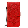 Mandala Embossing Pattern Horizontal Flip Leather Case for iPhone 11 Pro, with Holder & Card Slots & Wallet & Photo Frame & Lanyard(Red)