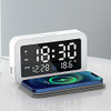 HAMTOD Multifunctional 15W Wireless Charging Station Night Light Alarm Clock (White)