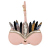 Cute And Funny PU Sunglasses Case Portable Glasses Case With Hanging Buckle, Colour: Feather