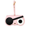 Cute And Funny PU Sunglasses Case Portable Glasses Case With Hanging Buckle, Colour: One-eyed Pirate (Pink)