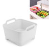 2 PCS Multifunctional Mobile Sink Kitchen Plastic Vegetable Washing Basket Fruit And Vegetable Storage Drain Basket(White)