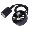 E27 Lamp Holder DIY Ceiling Chandelier Light Bulbs Screw Silicone Base Socket, Cable Length: 1m (Black)